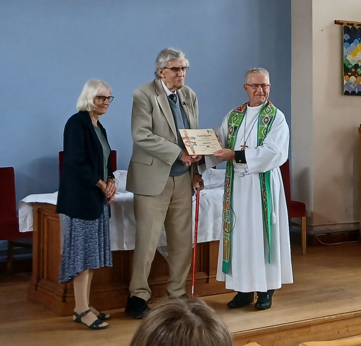 Presentation of Certificate for 60 years of ministry.